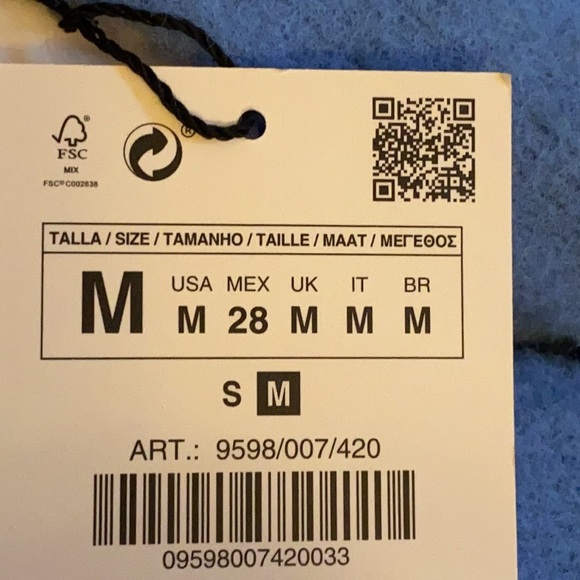 NWT. Zara Blue Soft Touch Bejewelled Buttons Waistcoat. Size M. - Picture 8 of 11